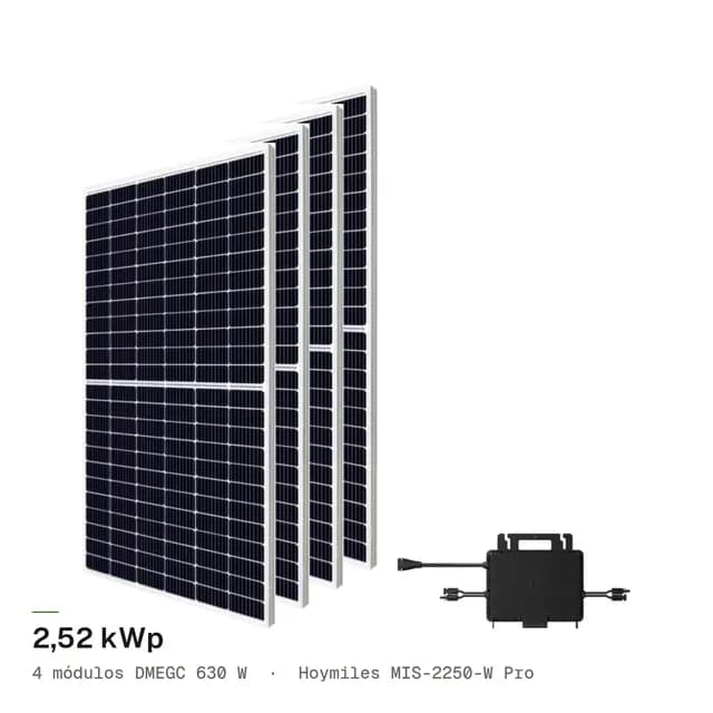 Kit 4M DMEGC 630W + Hoymiles MIS2250