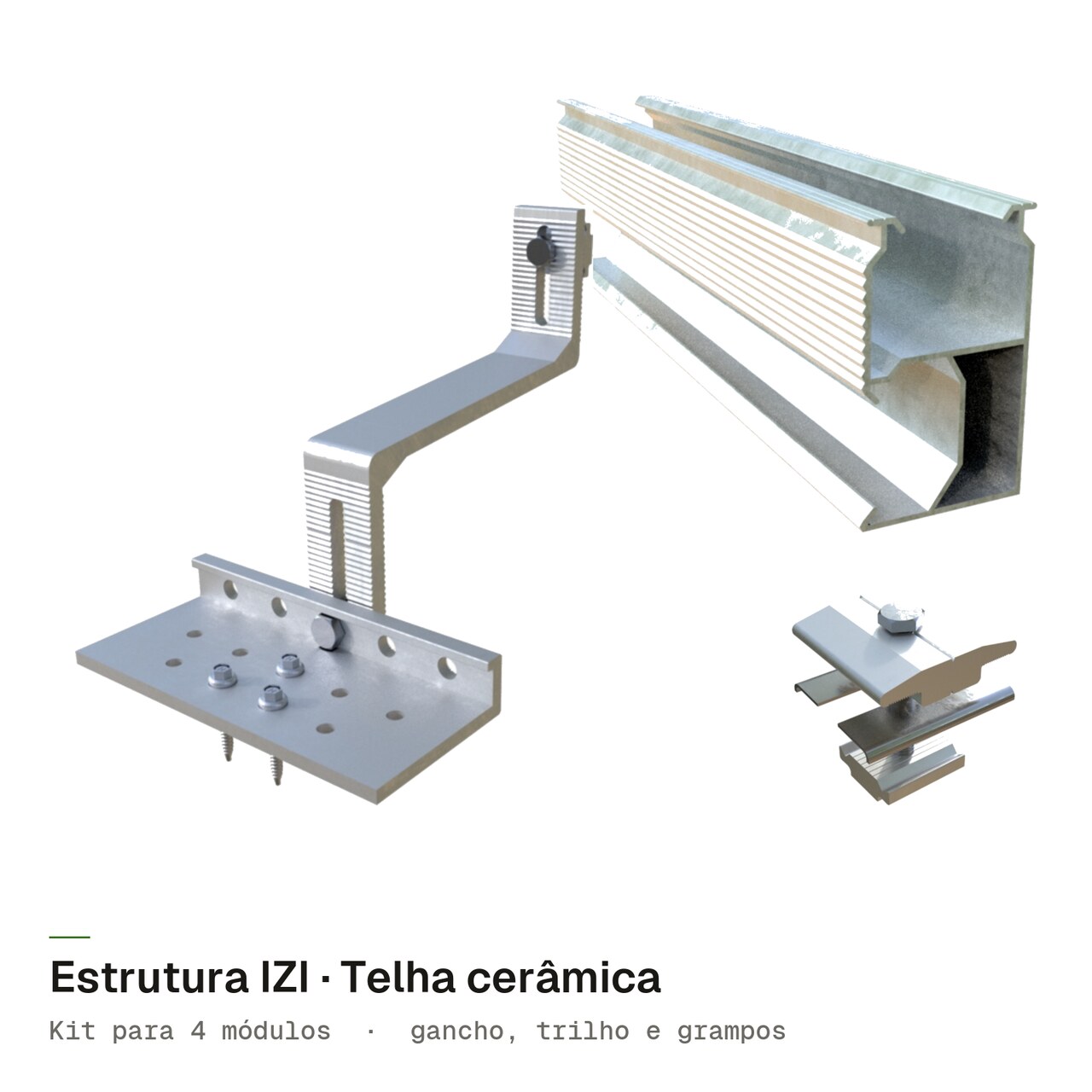 Estrutura IZI CERAMICO GANCHO para 4 módulos, imagem 1 de 4