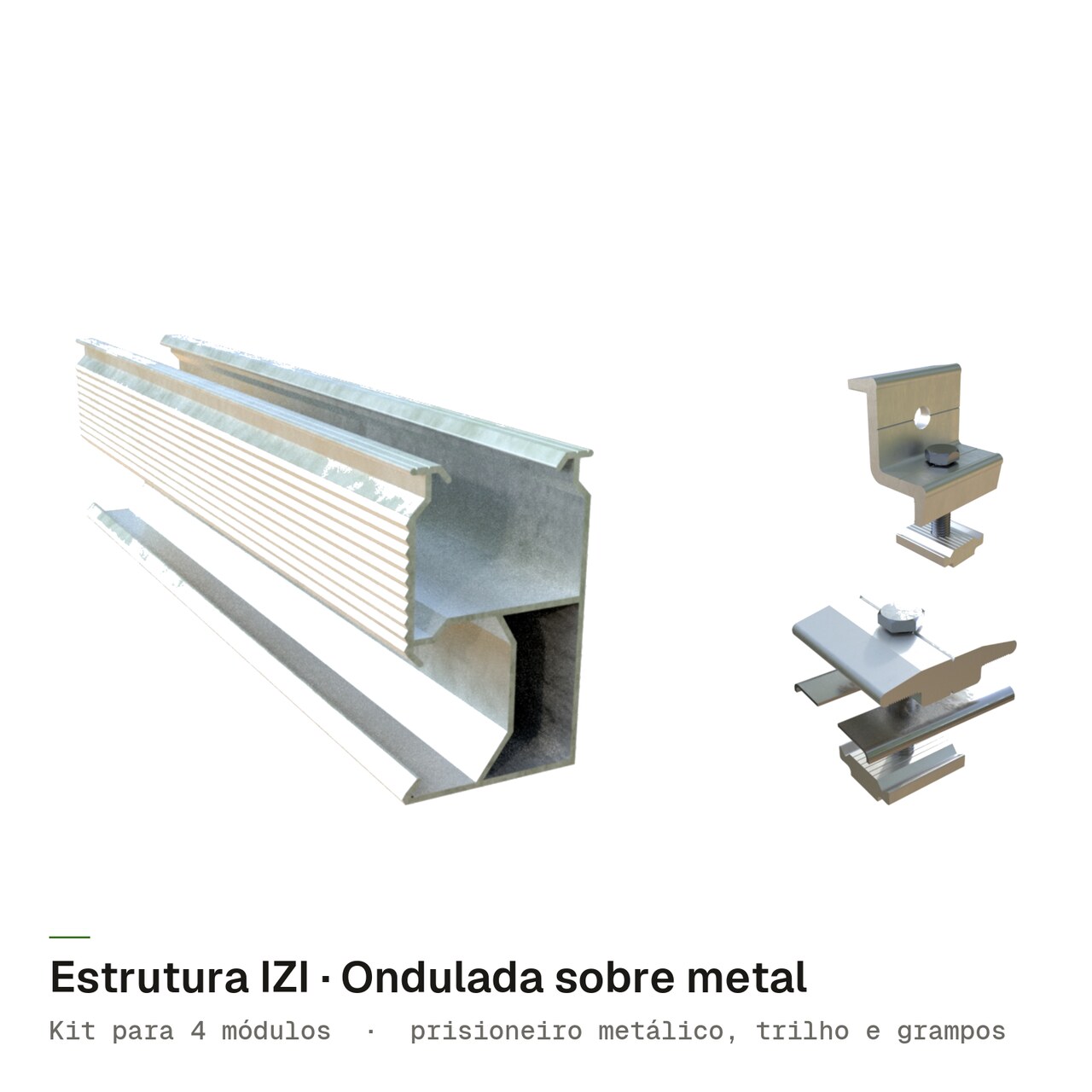 Estrutura IZI ONDULADO METALICA para 4 módulos, imagem 1 de 4