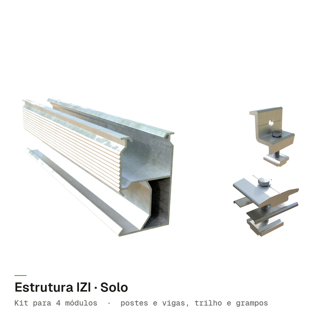 Estrutura IZI SOLO para 4 módulos, imagem 1 de 4