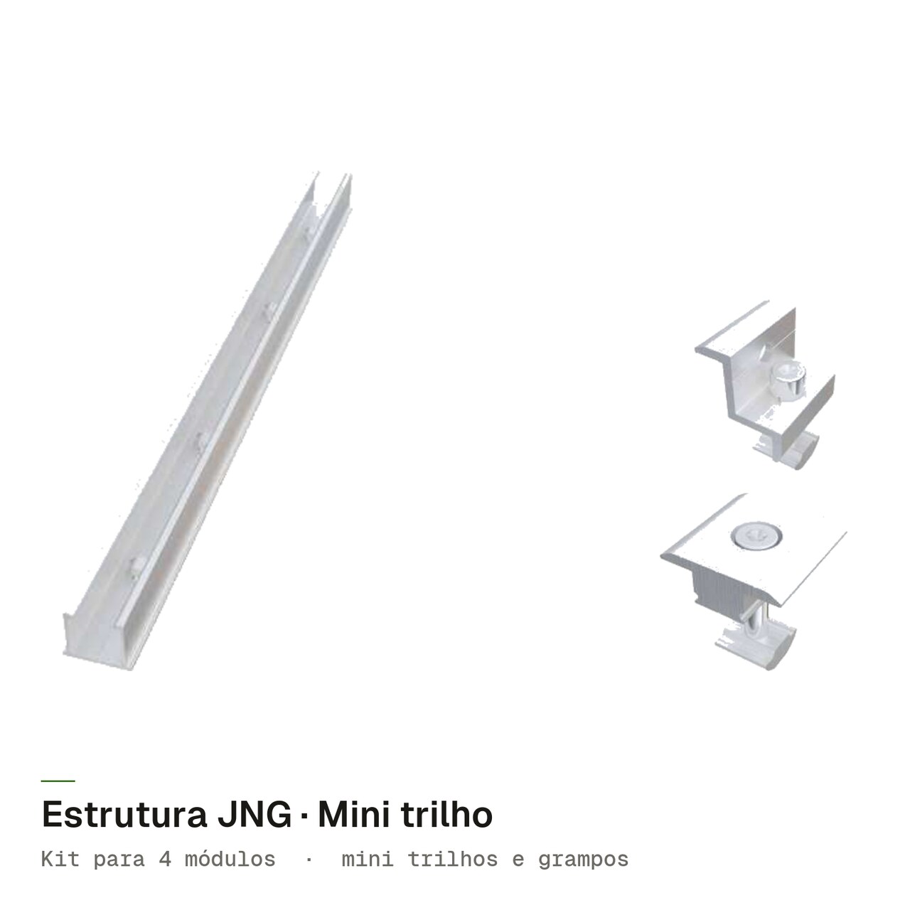 Estrutura JNG Telha sanduíche (mini trilho) para 4 módulos, imagem 1 de 5