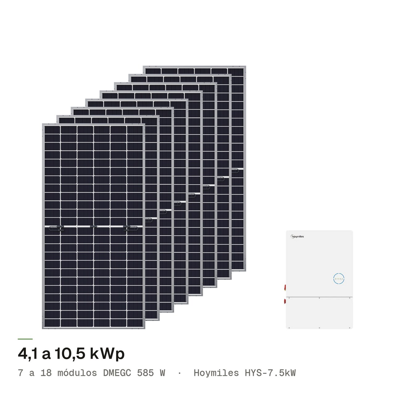 Kit Solar Híbrido DMEGC 585W + Hoymiles HYS-7.5kW, imagem 1 de 1
