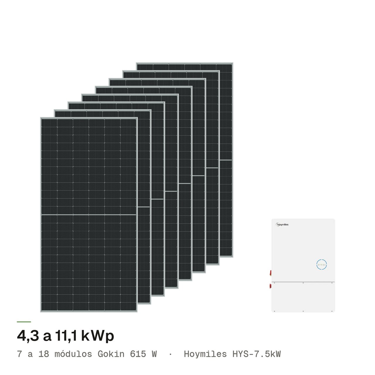 Kit Solar Híbrido GOKIN 615W Alumínio + Hoymiles HYS-7.5kW, imagem 1 de 1