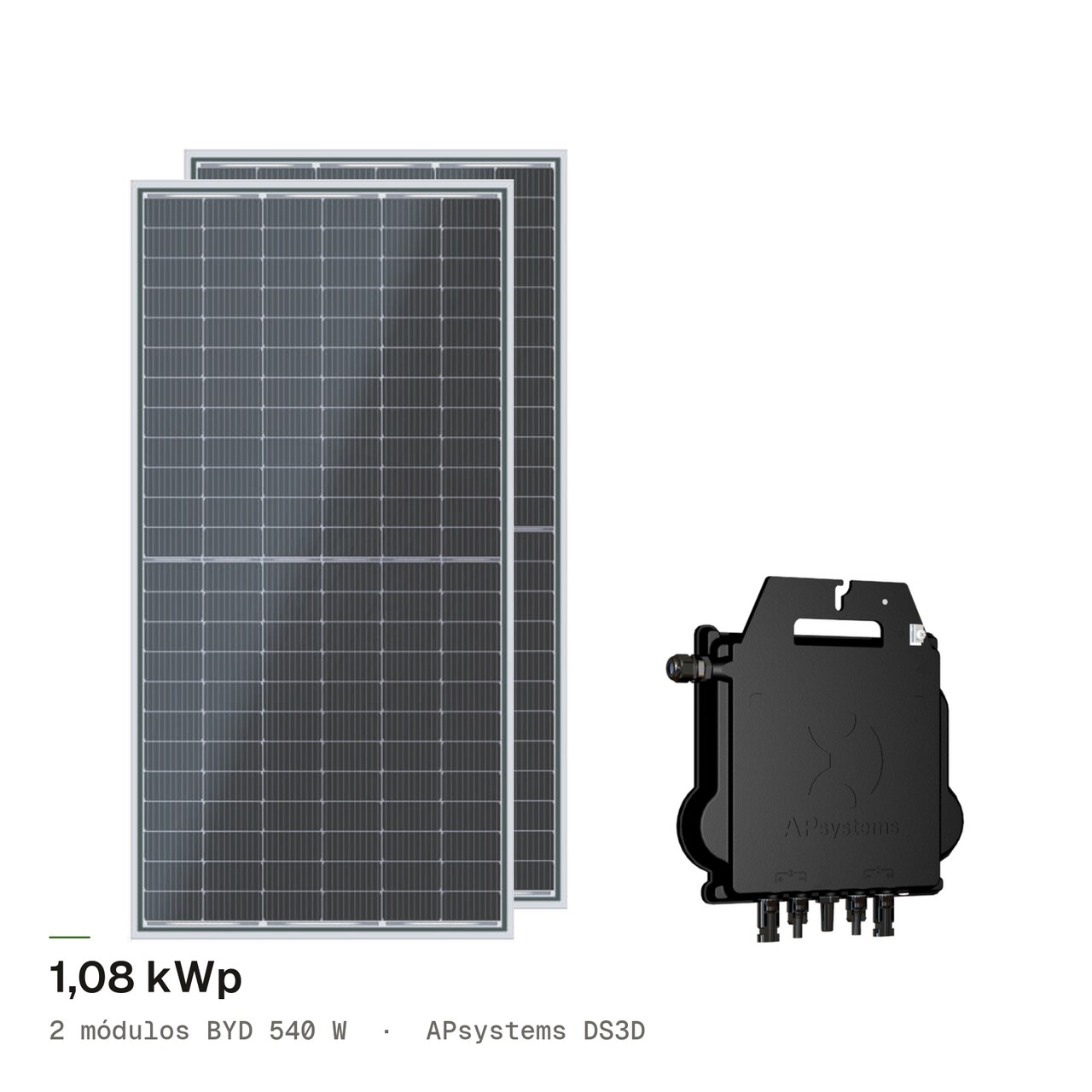 Kit 2M BYD 540W + APsystems DS3D, imagem 1 de 1