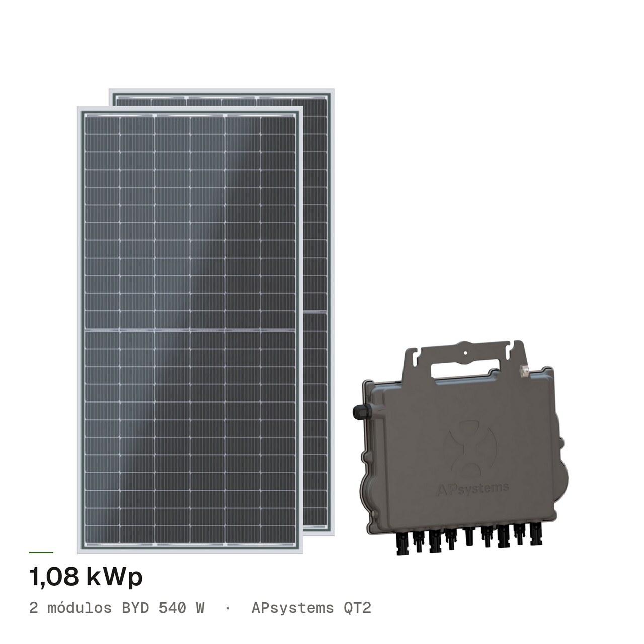 Kit 2M BYD 540W + APsystems QT2, imagem 1 de 1