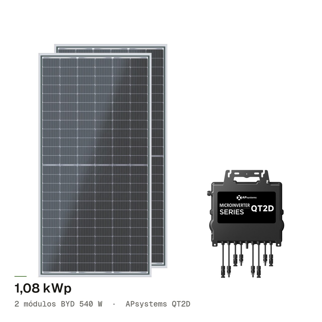 Kit 2M BYD 540W + APsystems QT2D, imagem 1 de 1