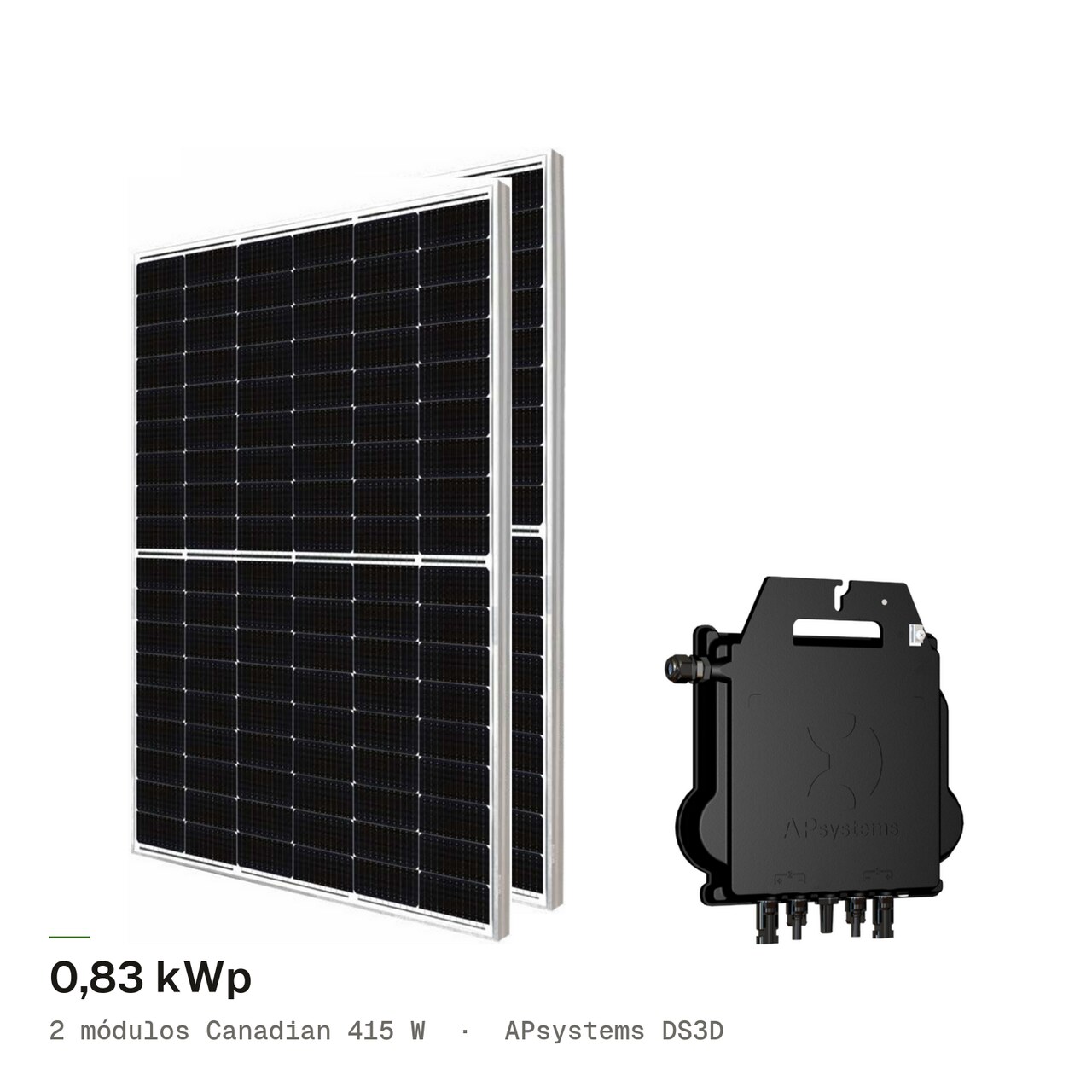Kit 2M CANADIAN 415W + APsystems DS3D, imagem 1 de 1