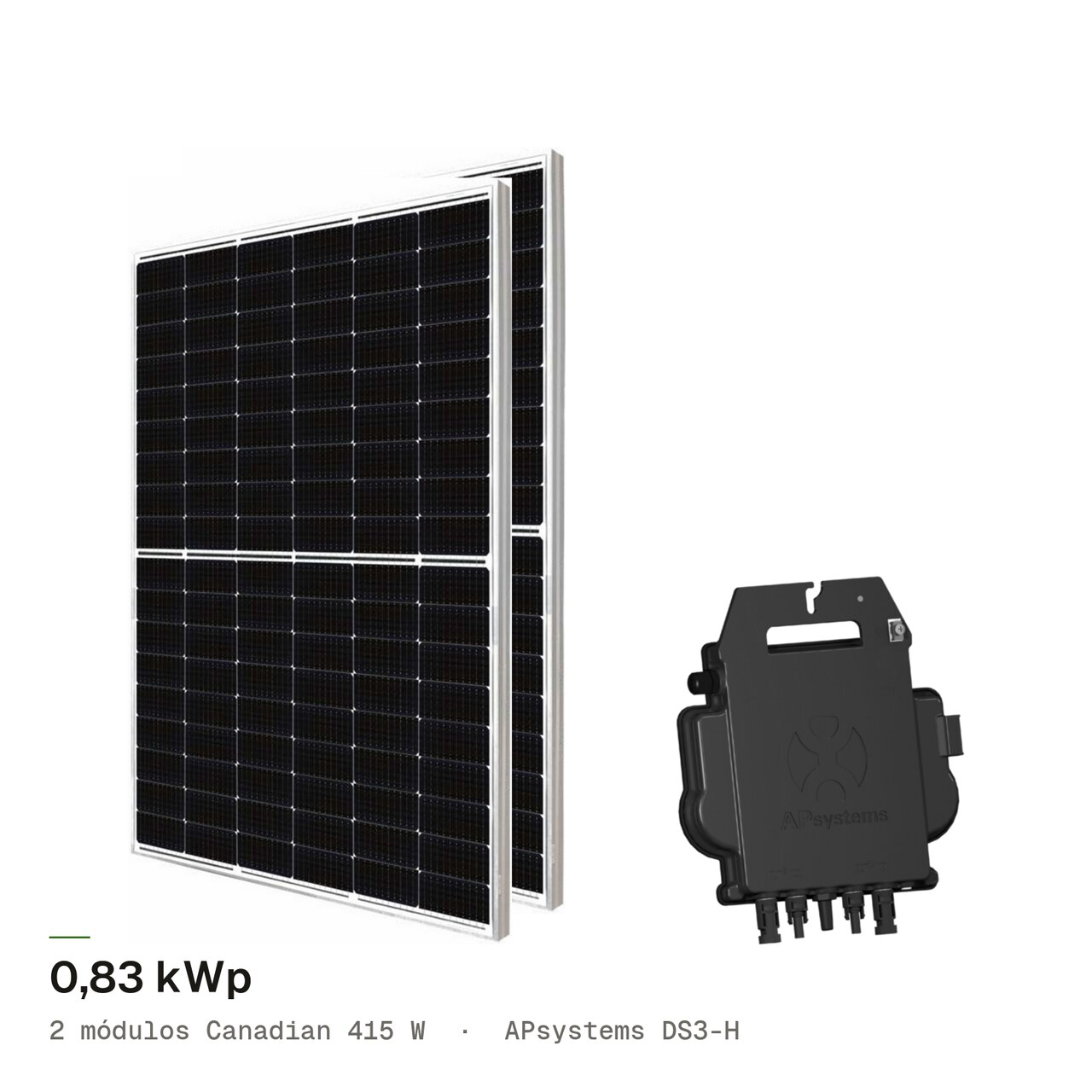 Kit 2M CANADIAN 415W + APsystems DS3H, imagem 1 de 1