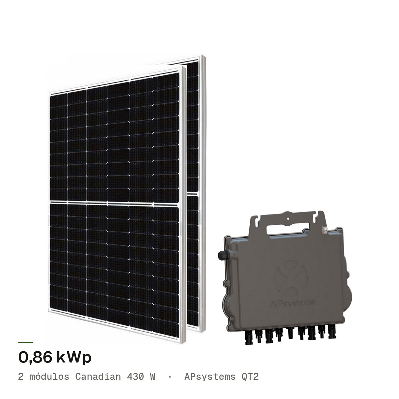 Kit 2M CANADIAN 430W + APsystems QT2, imagem 1 de 1