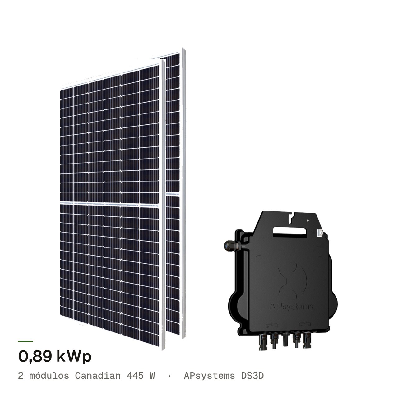 Kit 2M CANADIAN 445W + APsystems DS3D, imagem 1 de 1