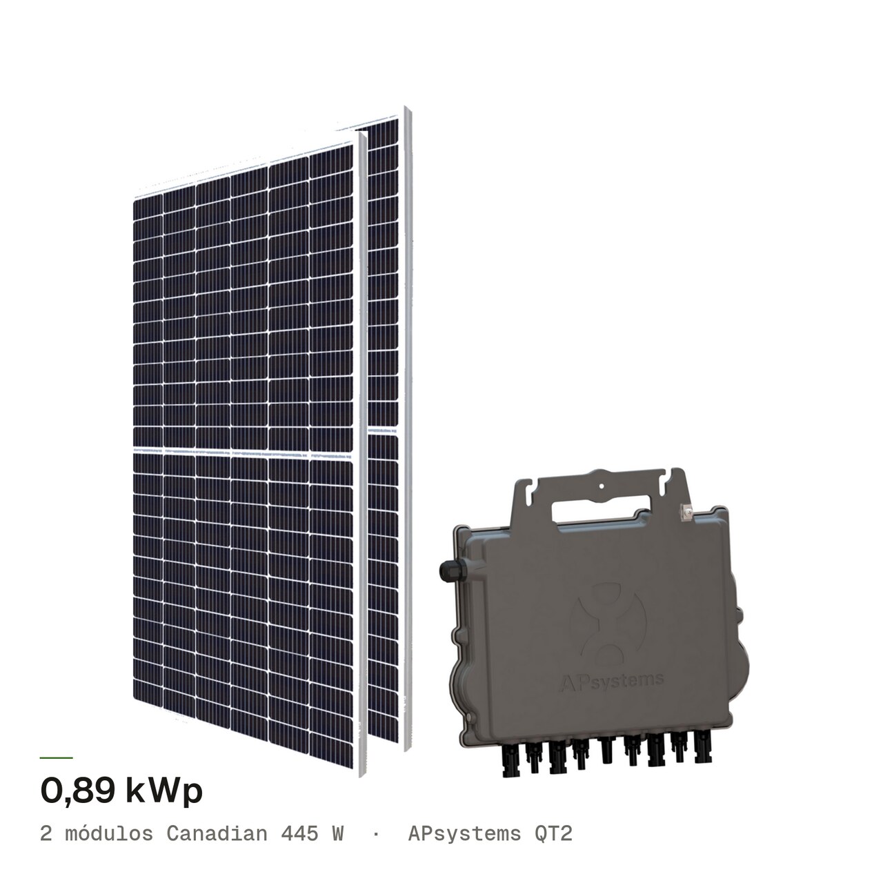 Kit 2M CANADIAN 445W + APsystems QT2, imagem 1 de 1