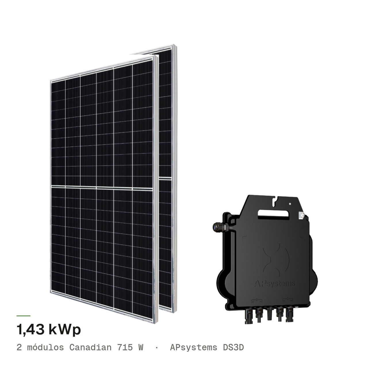 Kit 2M CANADIAN 715W + APsystems DS3D, imagem 1 de 1