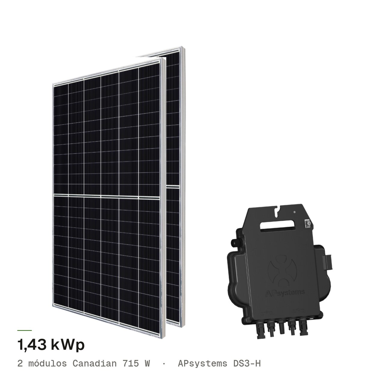 Kit 2M CANADIAN 715W + APsystems DS3H, imagem 1 de 1