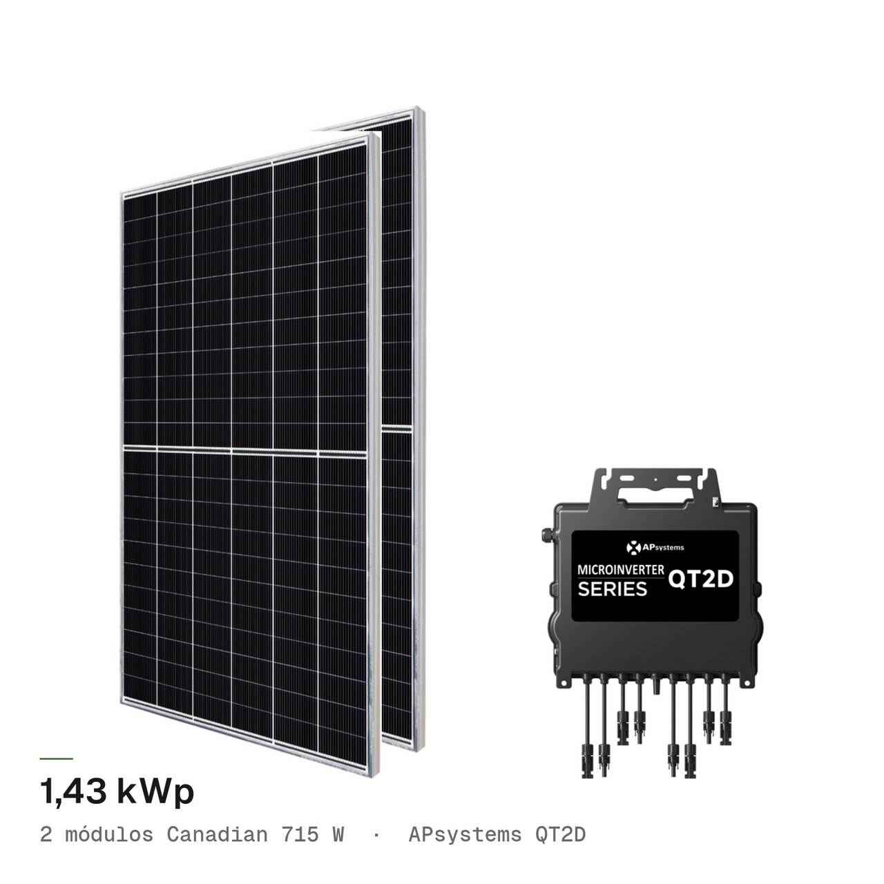 Kit 2M CANADIAN 715W + APsystems QT2D, imagem 1 de 1
