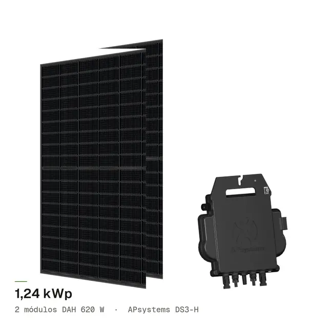 Kit Solar 2 Módulos DAH 620W + Microinversor APsystems DS3H (1,24 kWp)