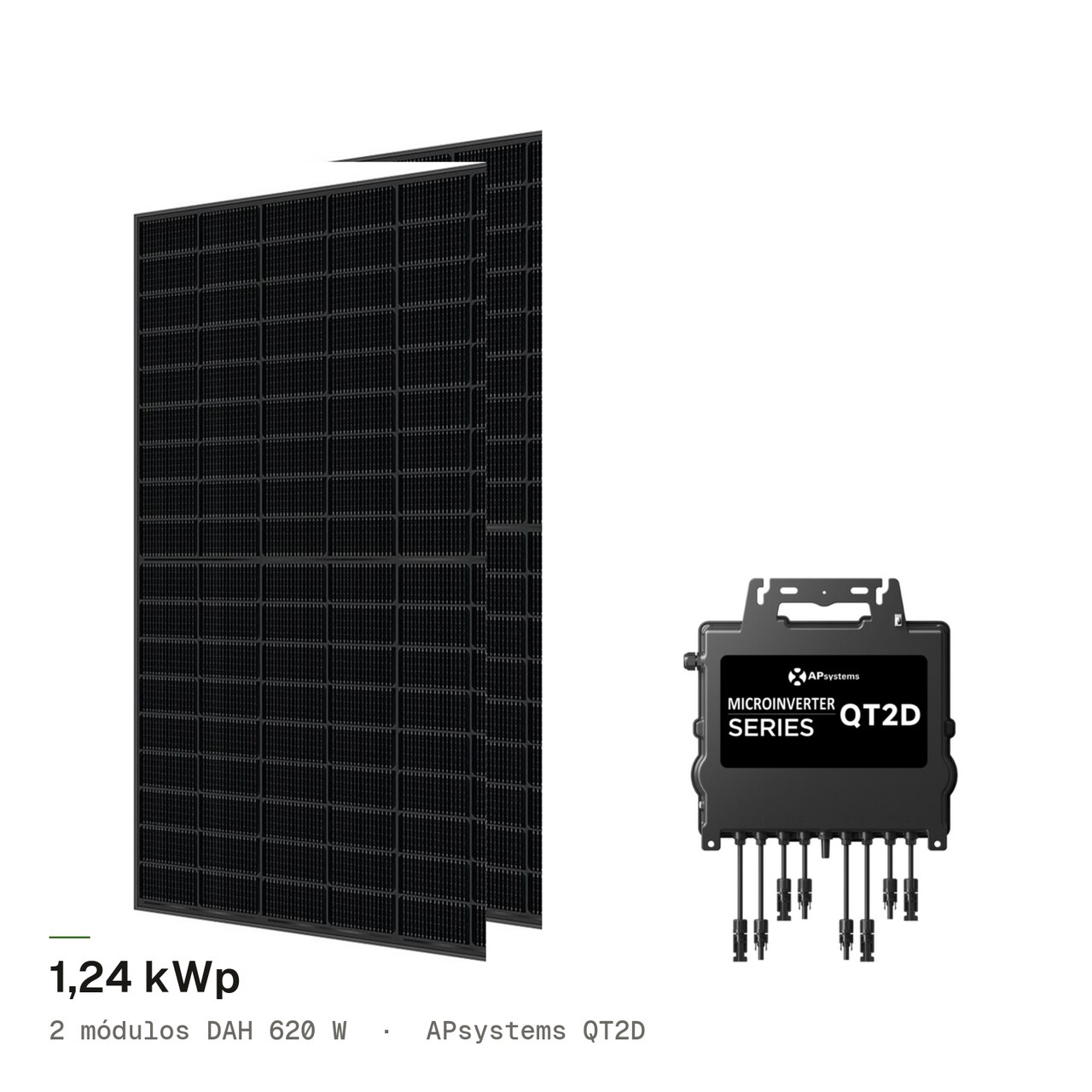 Kit 2M DAH 620W + APsystems QT2D, imagem 1 de 1