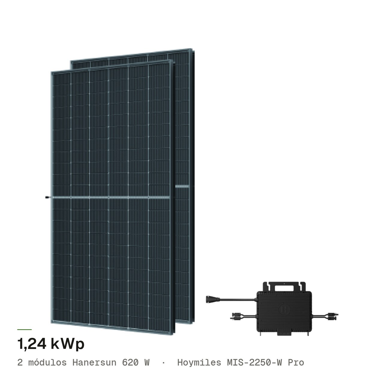 Kit 2M HANERSUN 620W + Hoymiles MIS2250, imagem 1 de 1