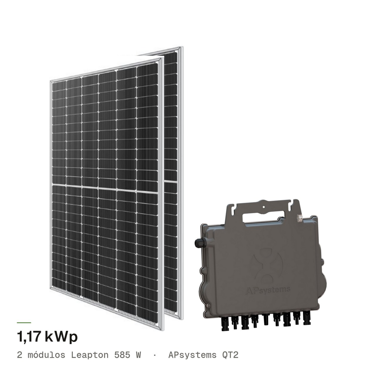 Kit 2M LEAPTON 585W + APsystems QT2, imagem 1 de 1