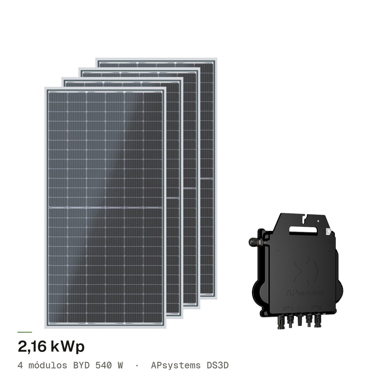 Kit 4M BYD 540W + APsystems DS3D, imagem 1 de 1