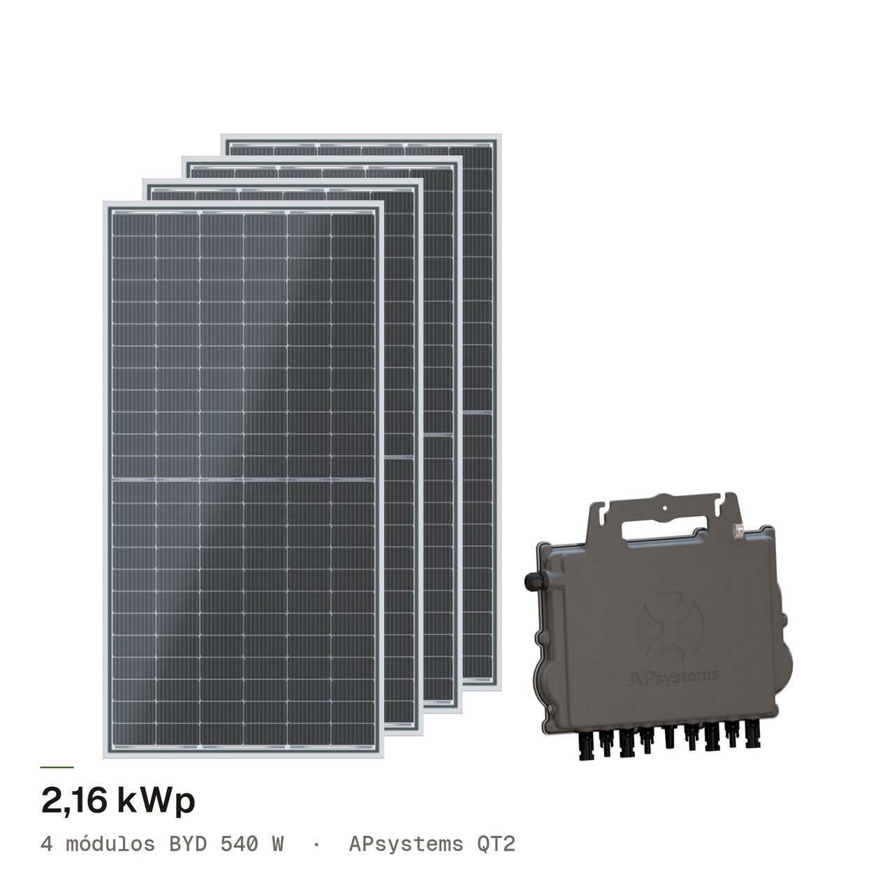 Kit 4M BYD 540W + APsystems QT2, imagem 1 de 1
