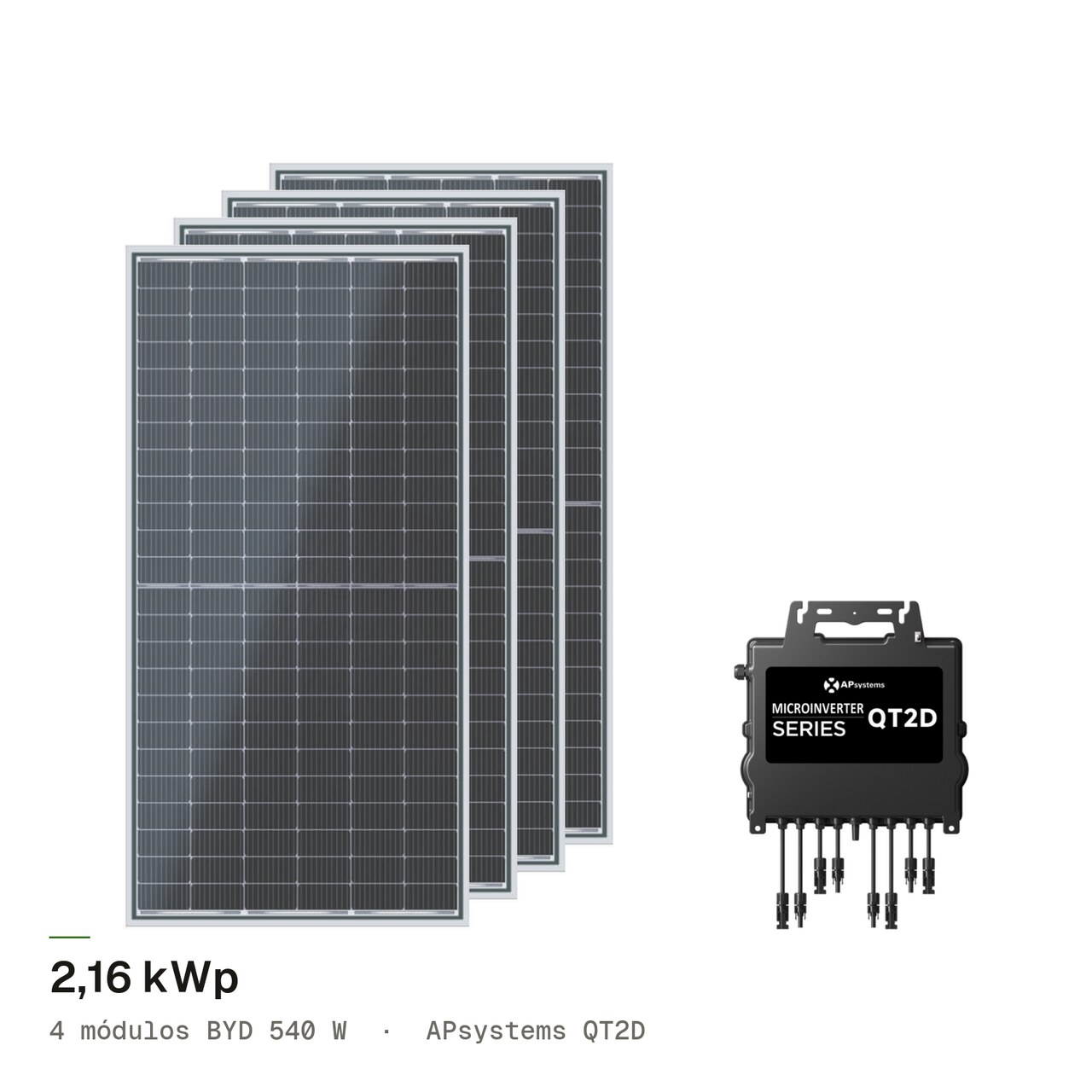 Kit 4M BYD 540W + APsystems QT2D, imagem 1 de 1