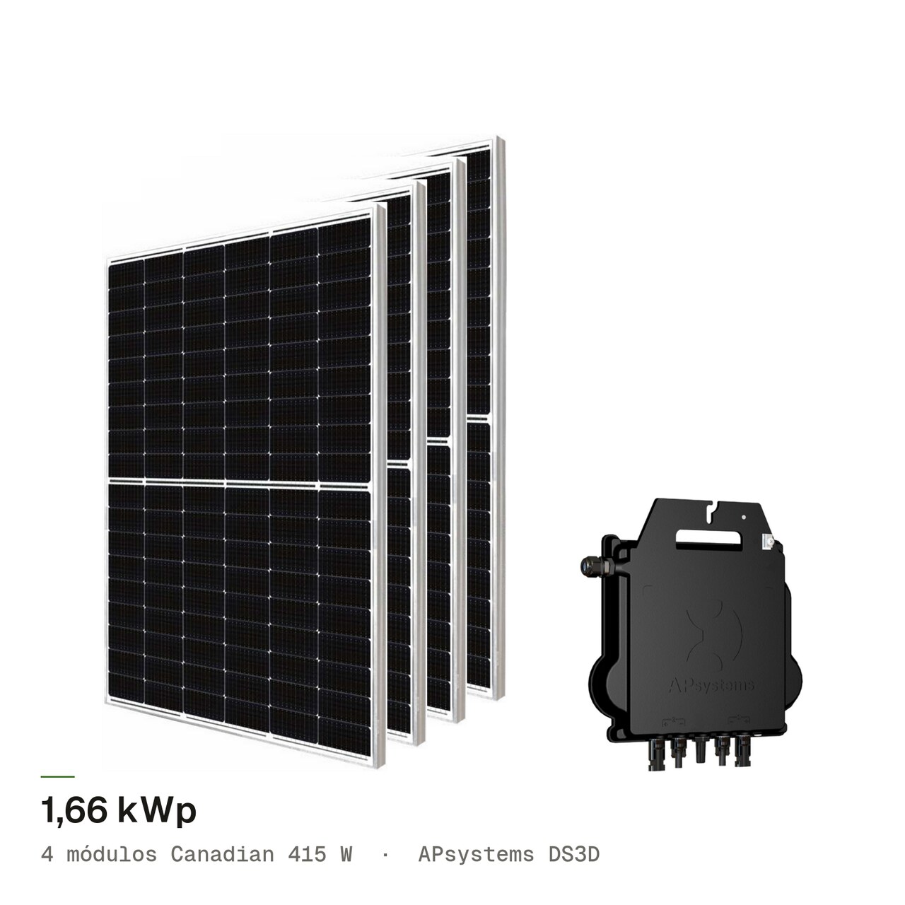 Kit 4M CANADIAN 415W + APsystems DS3D, imagem 1 de 1