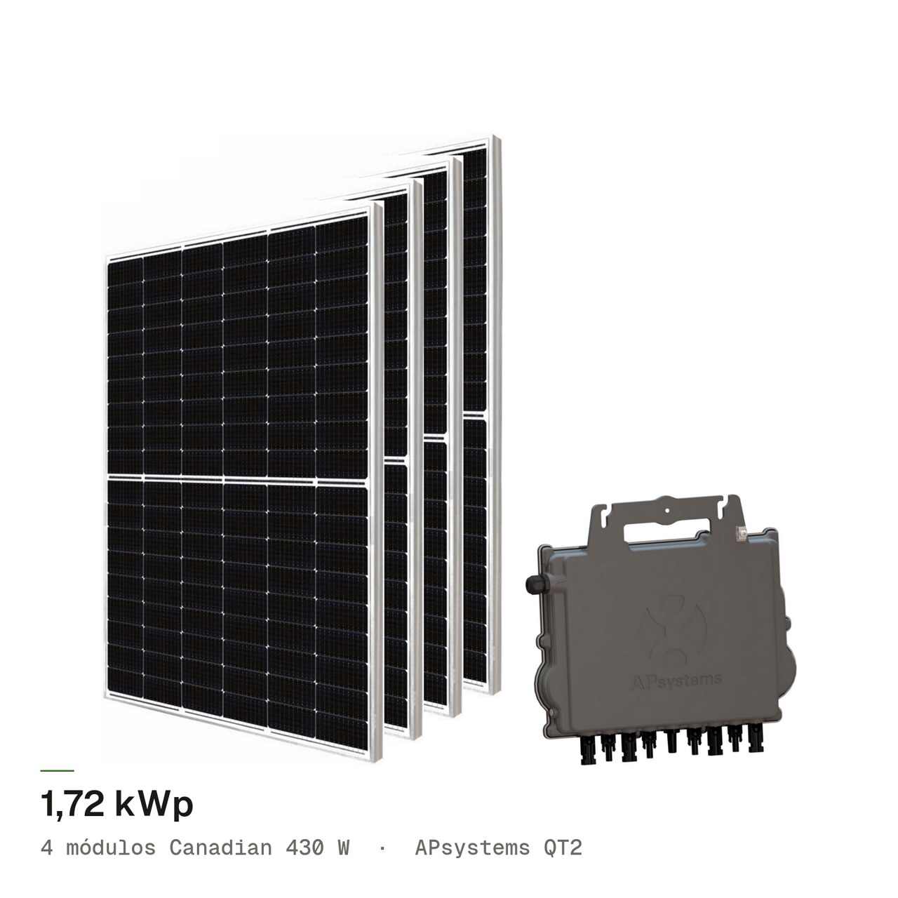Kit 4M CANADIAN 430W + APsystems QT2, imagem 1 de 1