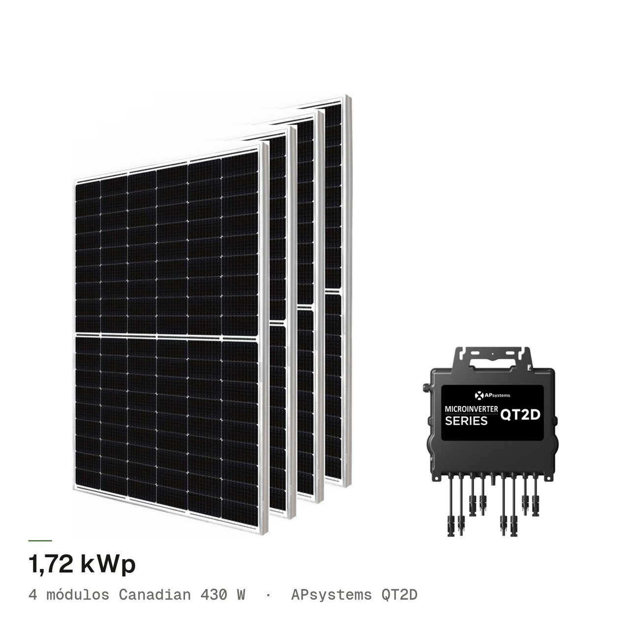 Kit 4M CANADIAN 430W + APsystems QT2D, imagem 1 de 1