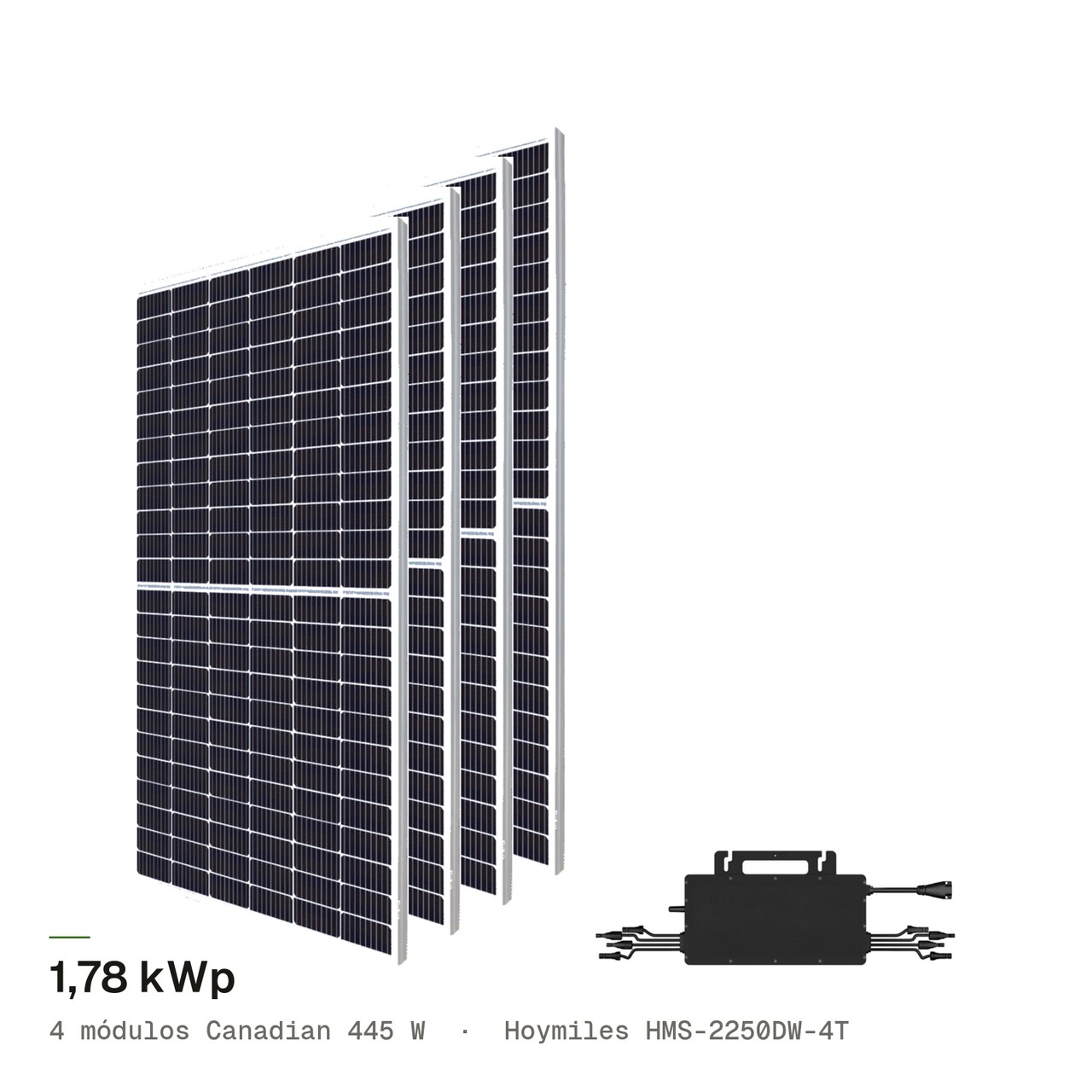 Kit 4M CANADIAN 445W + Hoymiles HMS2250, imagem 1 de 1