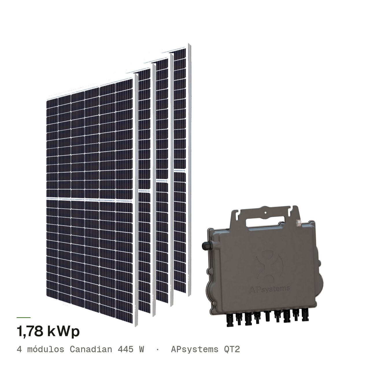 Kit 4M CANADIAN 445W + APsystems QT2, imagem 1 de 1
