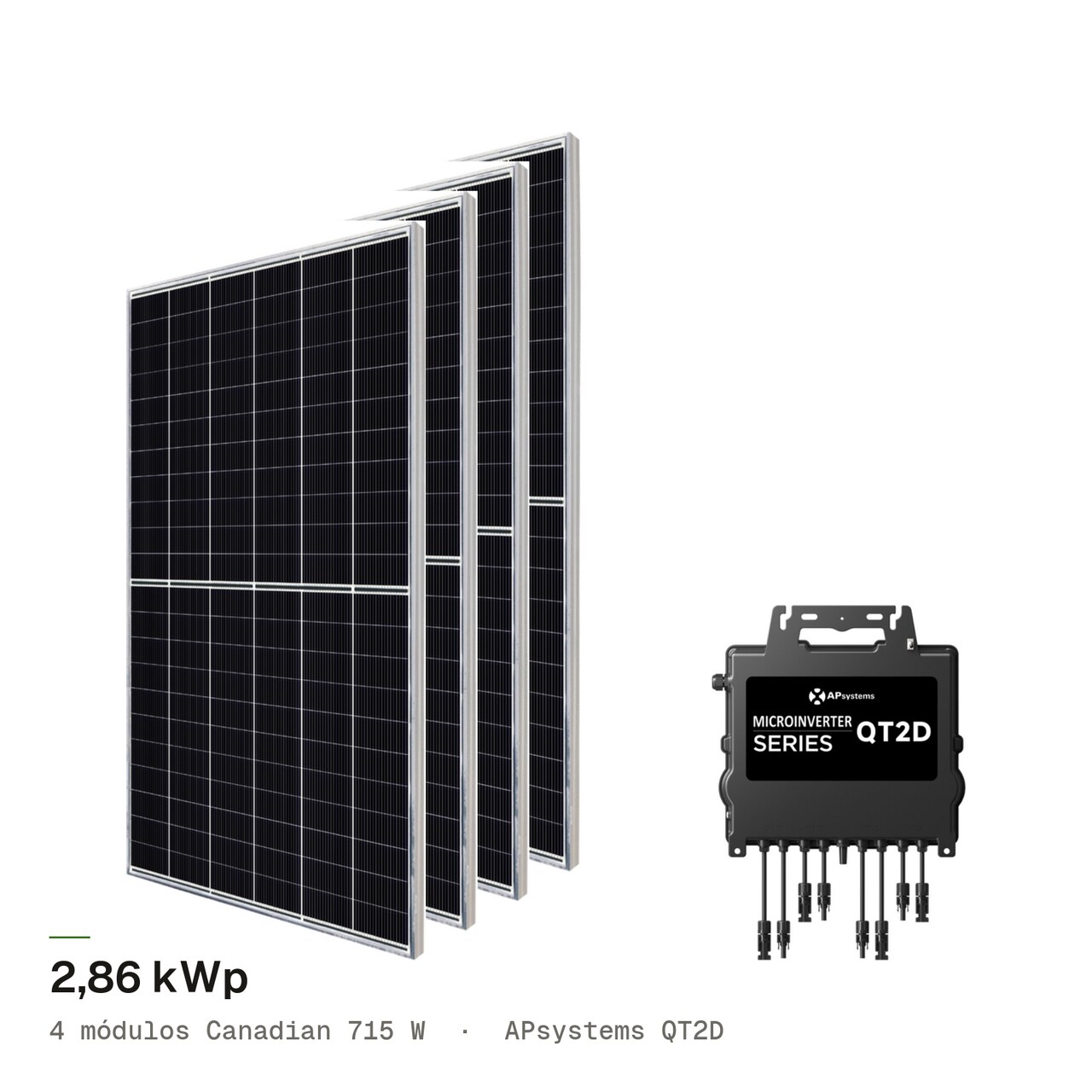 Kit 4M CANADIAN 715W + APsystems QT2D, imagem 1 de 1
