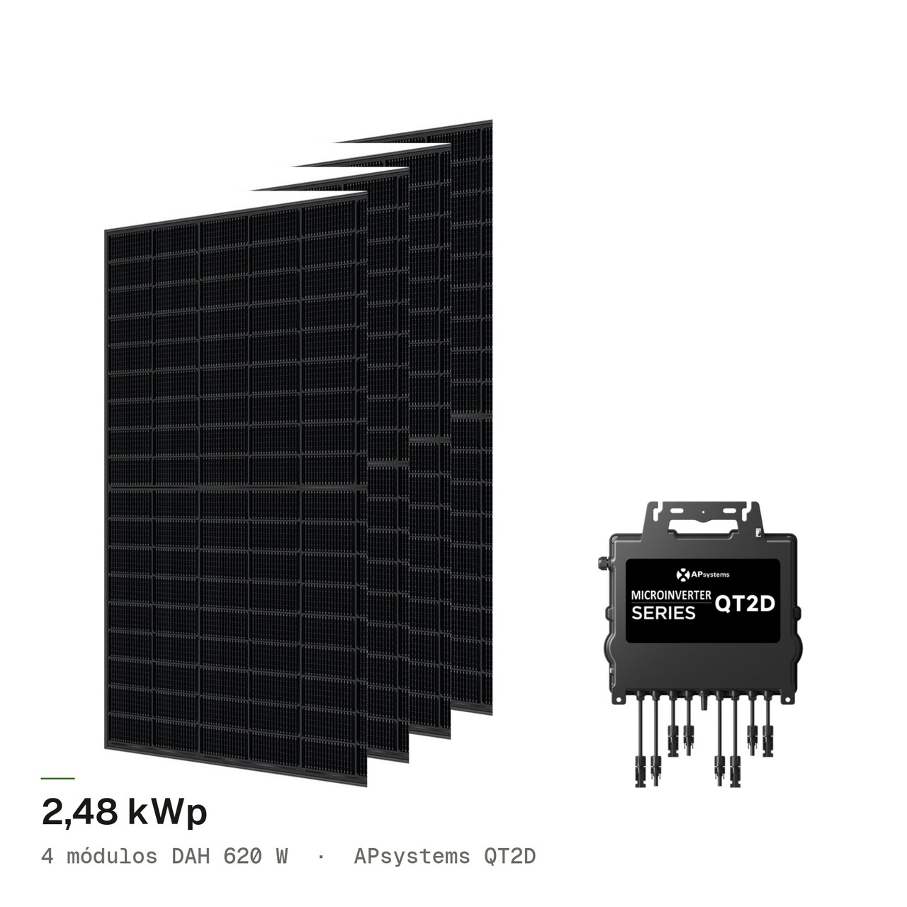 Kit 4M DAH 620W + APsystems QT2D, imagem 1 de 1