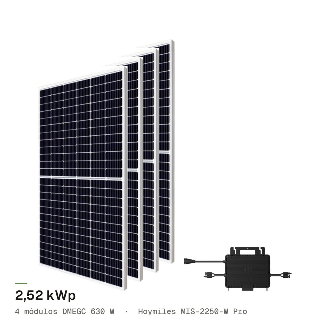 Kit 4M DMEGC 630W + Hoymiles MIS2250, imagem 1 de 1