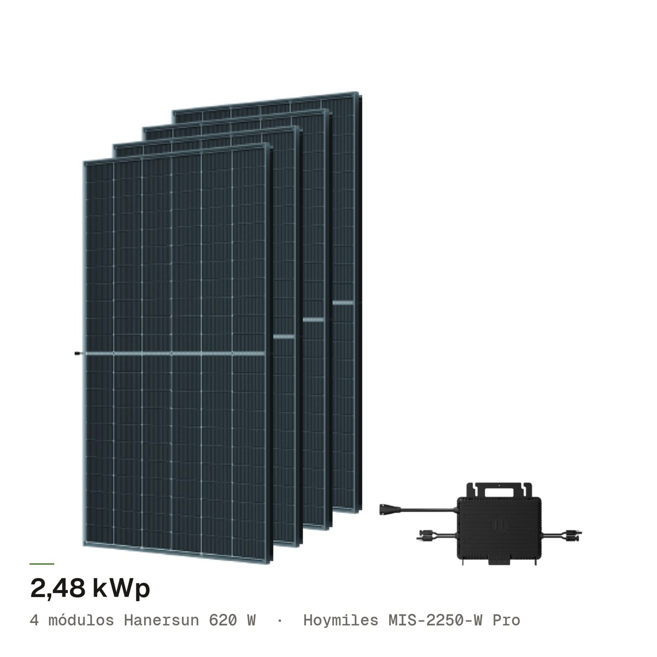 Kit 4M HANERSUN 620W + Hoymiles MIS2250, imagem 1 de 1