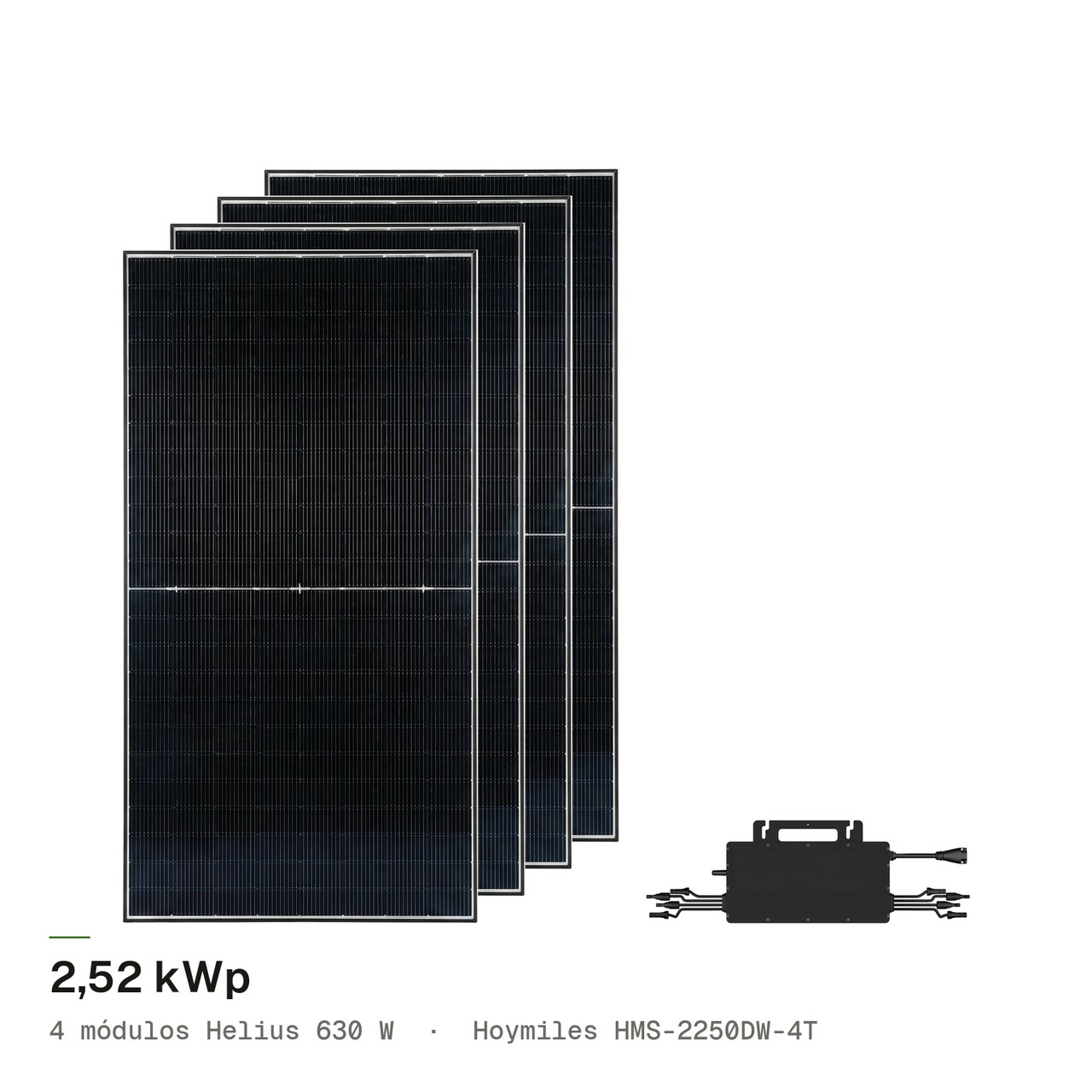 Kit 4M HELIUS 630W + Hoymiles HMS2250, imagem 1 de 1