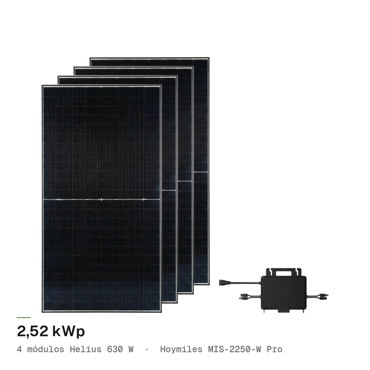 Kit 4M HELIUS 630W + Hoymiles MIS2250, imagem 1 de 1