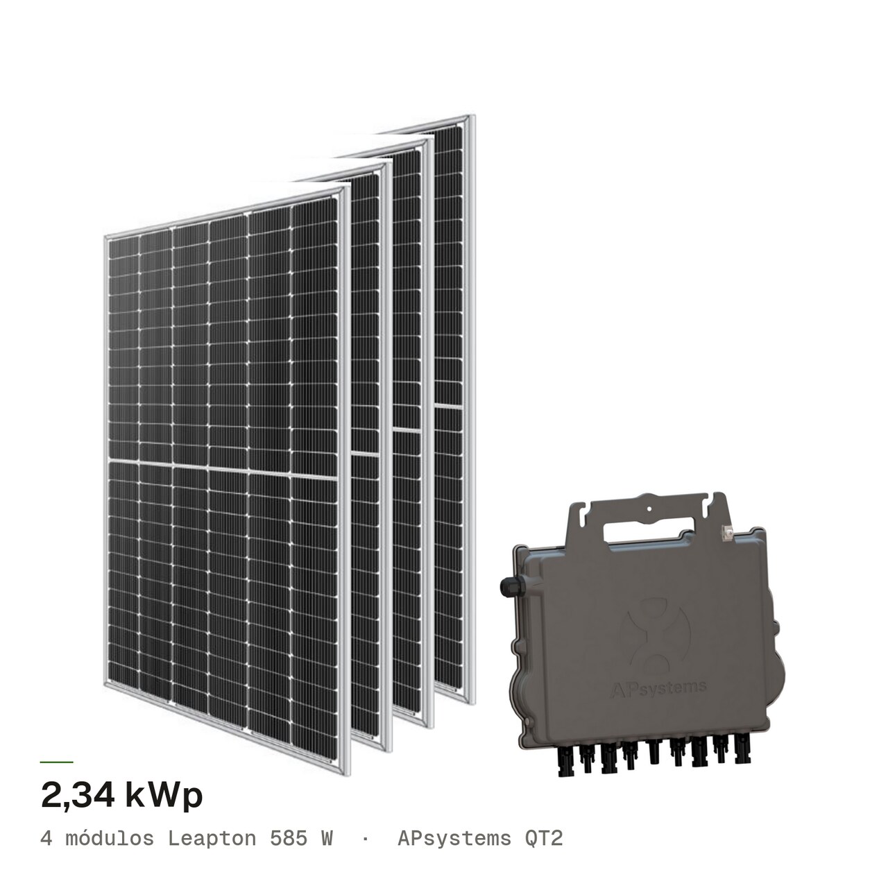 Kit 4M LEAPTON 585W + APsystems QT2, imagem 1 de 1