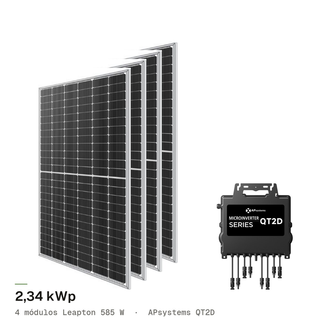 Kit 4M LEAPTON 585W + APsystems QT2D, imagem 1 de 1
