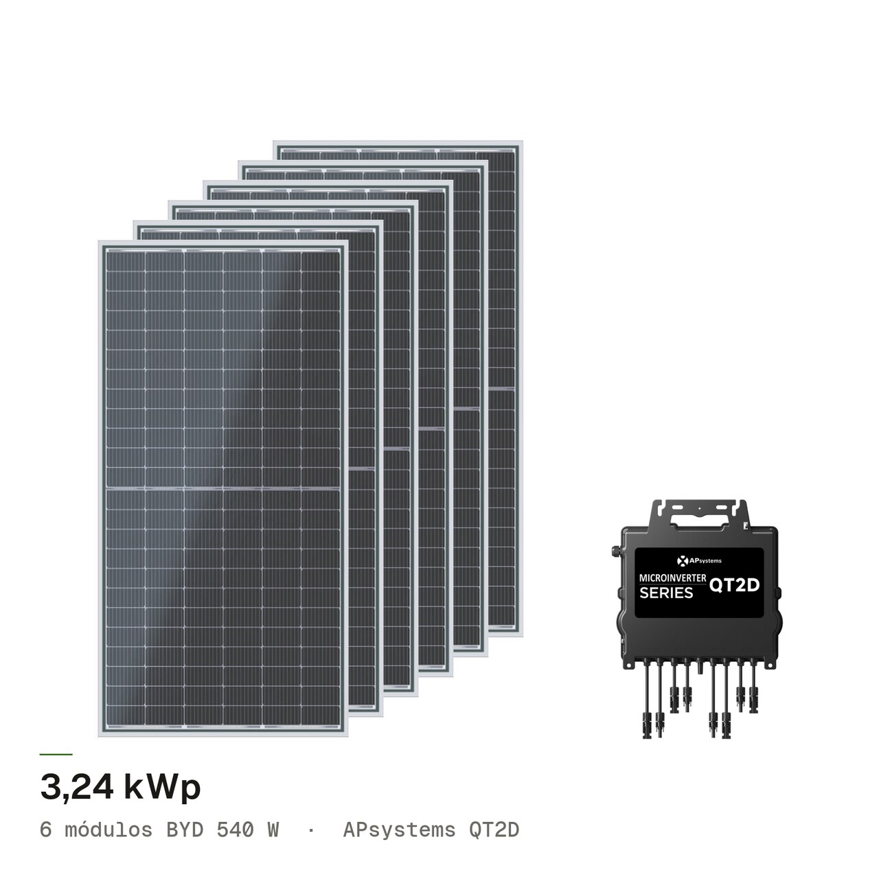 Kit 6M BYD 540W + APsystems QT2D, imagem 1 de 1