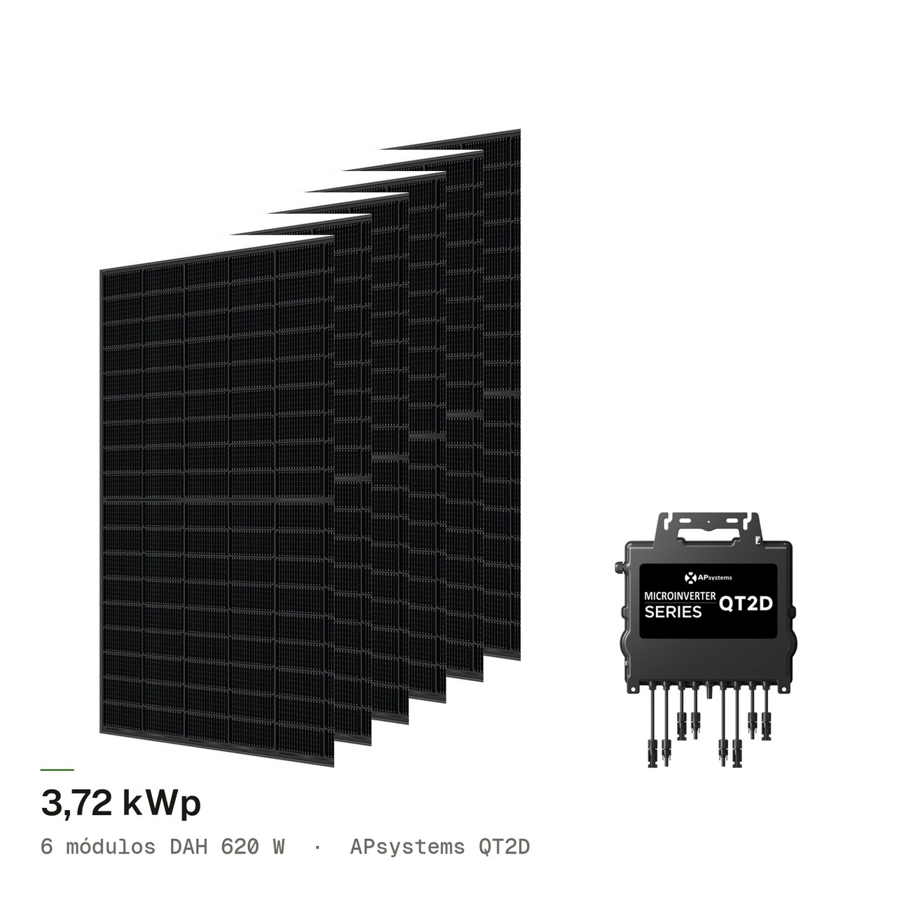 Kit 6M DAH 620W + APsystems QT2D, imagem 1 de 1