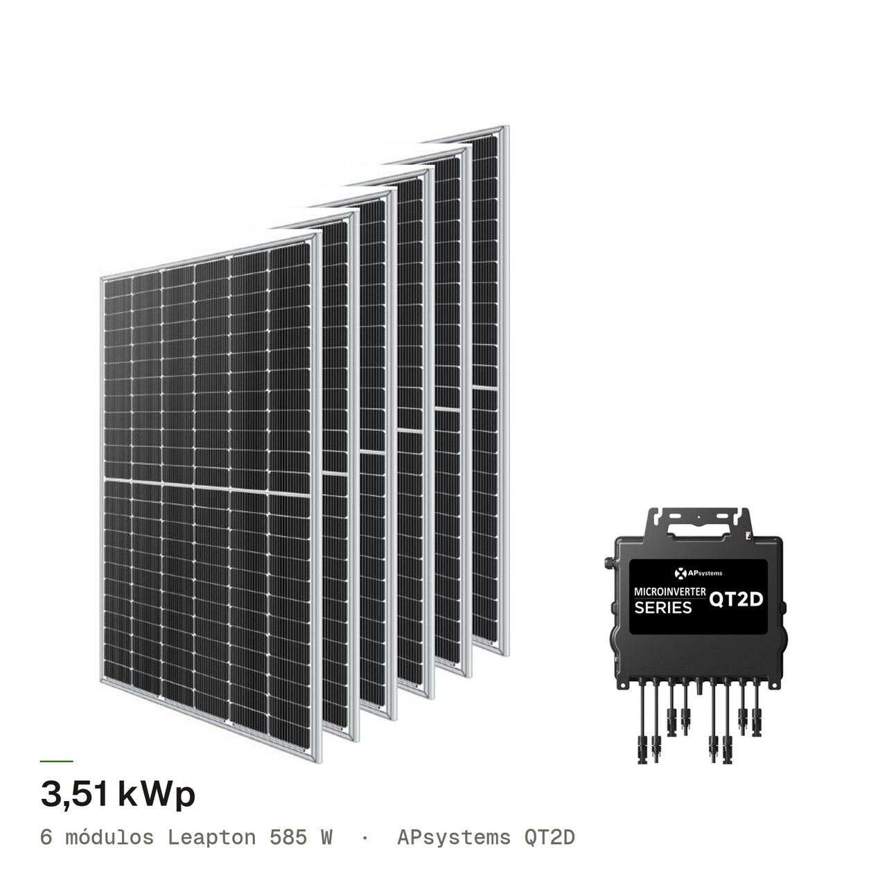 Kit 6M LEAPTON 585W + APsystems QT2D, imagem 1 de 1