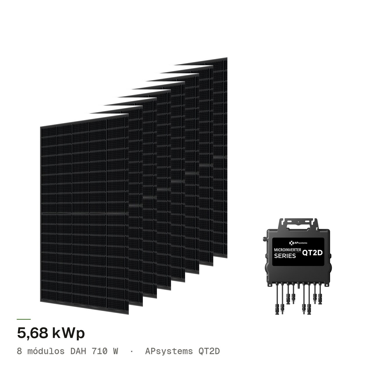 Kit 8M DAH 710W + APsystems QT2D, imagem 1 de 1