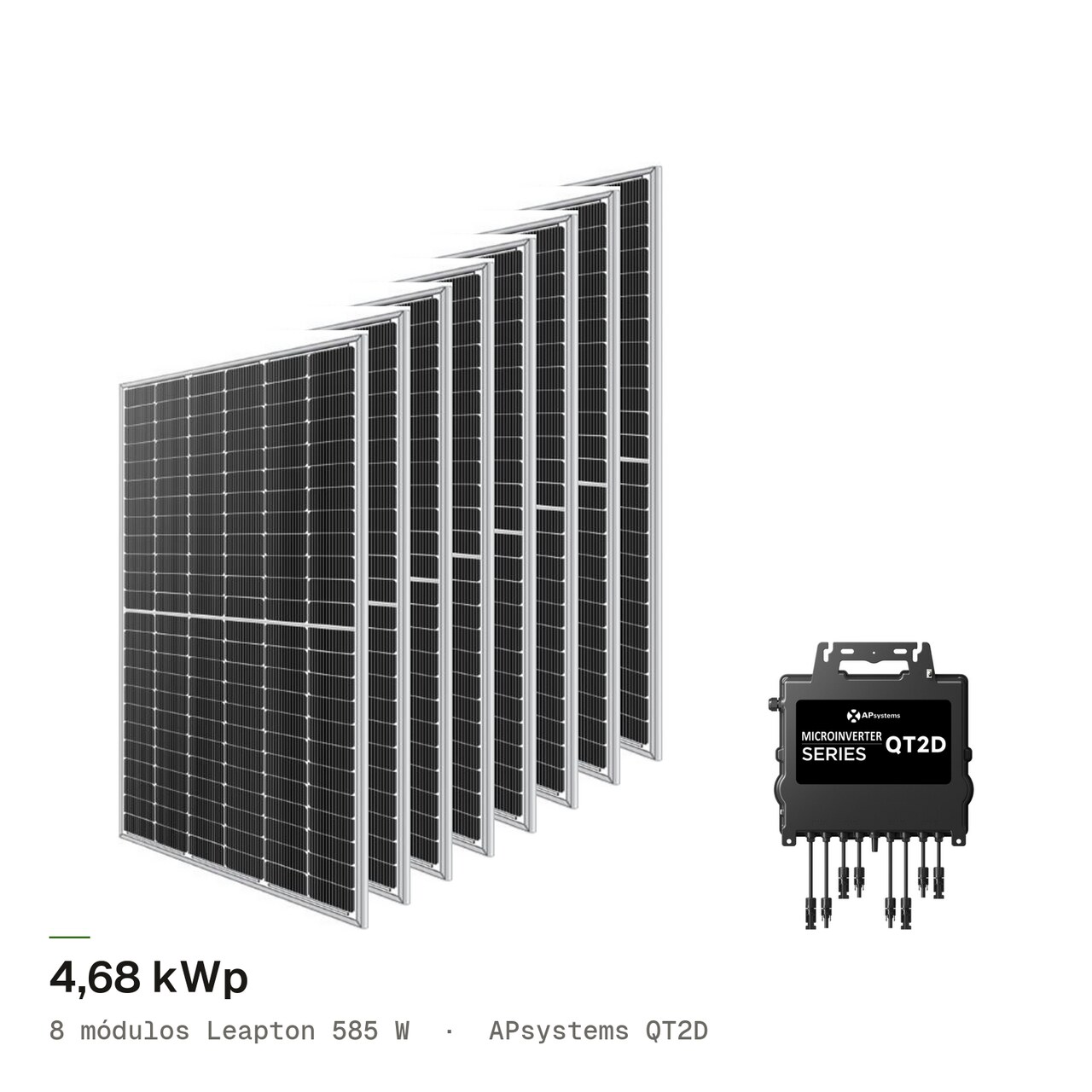 Kit 8M LEAPTON 585W + APsystems QT2D, imagem 1 de 1