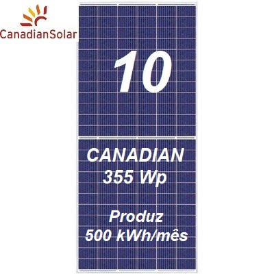 10 Painéis Canadian Solar 355 Wp